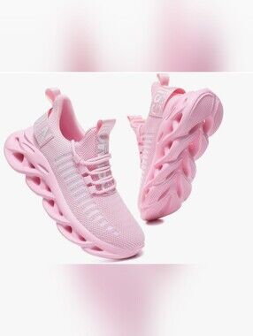 Kids Pink Lightweight Athletic Sneakers